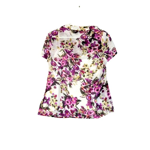 East 5th Blouse Tank Women's M Raspberry Purple Floral Flowey Feminine Career - Picture 3 of 11
